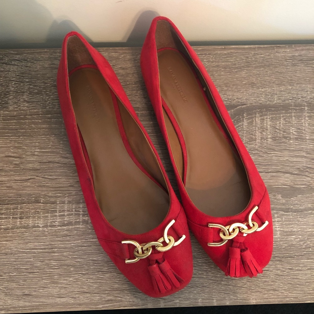 EUC Banana Republic Red Tassel Flats